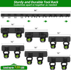 PIYILO Garage Wall Organizer, 96 in Garden Tool Organizer with 12 Adjustable Garage Hooks and 3 Storage Straps, Heavy Duty Tool Holder Wall Mount for Garden & Shed Tools