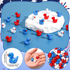JUNEBRUSHS 120 Pcs Patriotic Ducks Mini Resin Ducks Figures 4th of July Decor Red White Blue Mini Resin Ducks for 4th of July Vase Filler Gifts Tabletop Micro Landscape Party Home Decorations