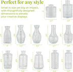 12 Pack Bud Vase in Bulk - BEAHOT Clear Flower Vases for Wedding Decorations, Glass Vase for Table Decorations, Small Vase for Home, Mother's Day, Centerpieces, Party, Office (Clear)