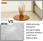 Acrylic Side Table, Clear End Table, Round Drink Table, Modern Nightstand for Living Room, Coffee Tables for Bedroom, Amber
