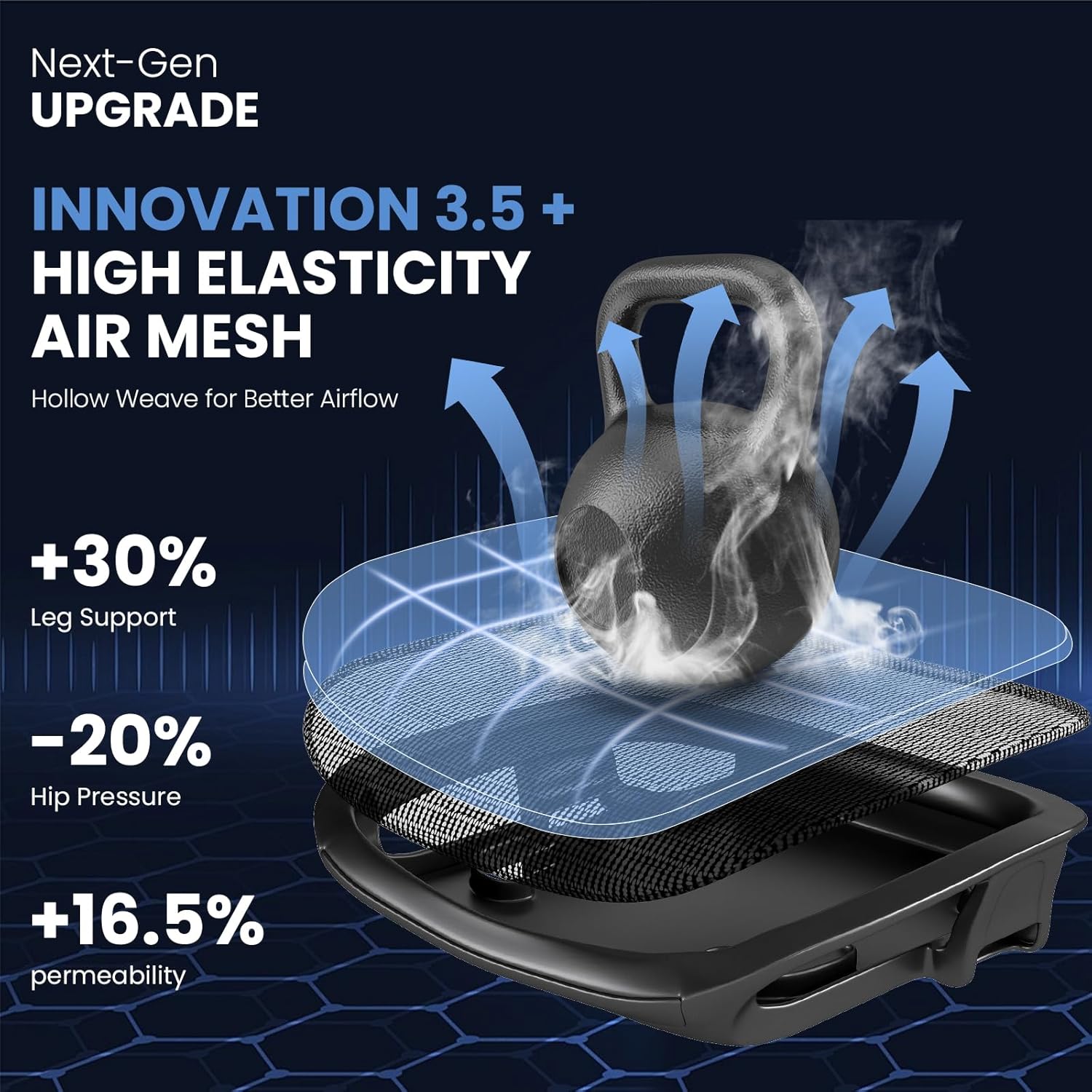MOJAY Ergonomic Office Chair with Footrest, Big and Tall Desk Chair with Lumbar Support, High Back Home Desk Chair for Long Desk Work, Swivel Rolling Computer Seating with 6D Armrest for Home Office