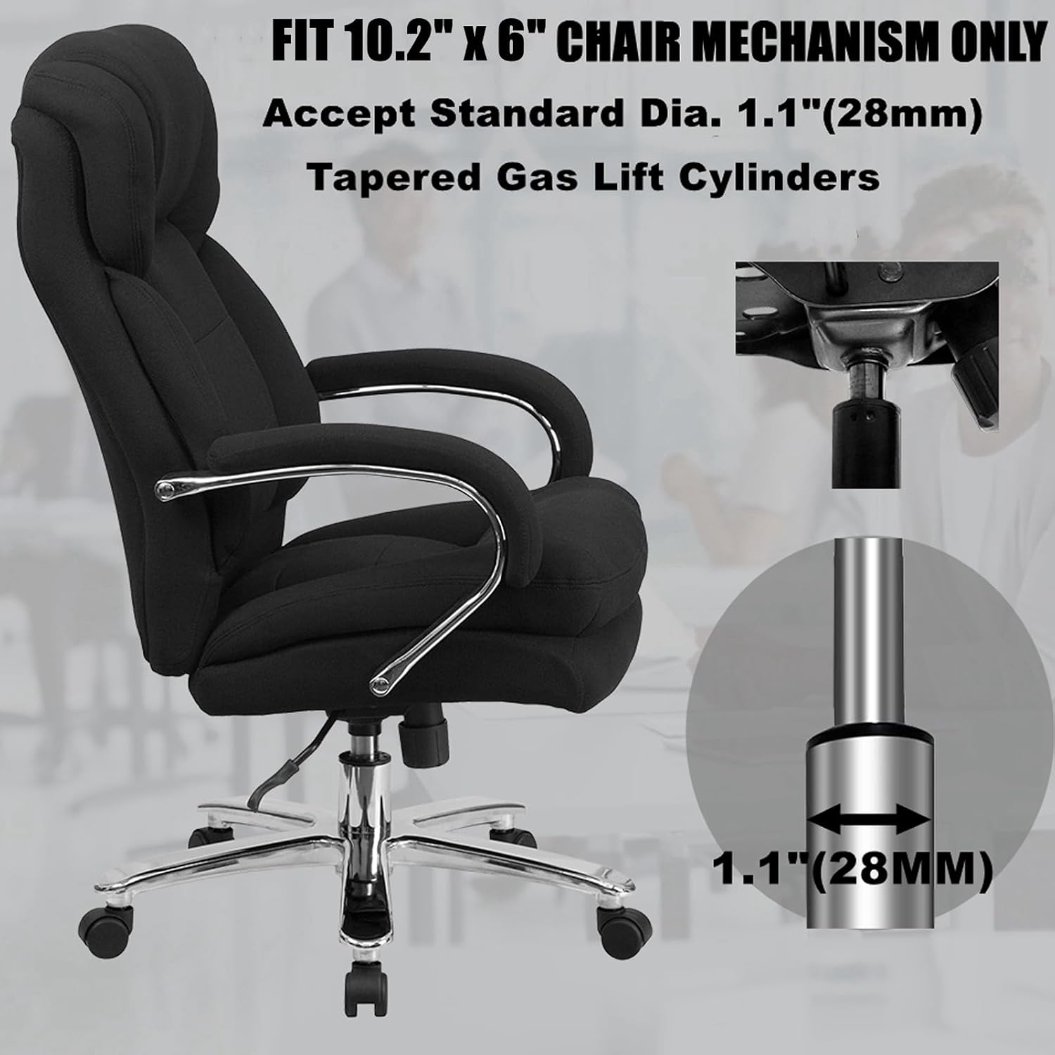 Heavy Duty 500LBs Office Chair Tilt Control Mechanism Replacement Parts, Office Chair Swivel Tilt Base W/6" x 10.2" Mounting Holes - Black