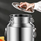 304 Stainless Steel Milk Can, Heavy Duty Milk Bucket Airtight Storage Canister Transport Can, Wine Pail Oil Barrel Tote Jug with Sealed Lid for Liquid Solid Storage(9.25Gal/35L)
