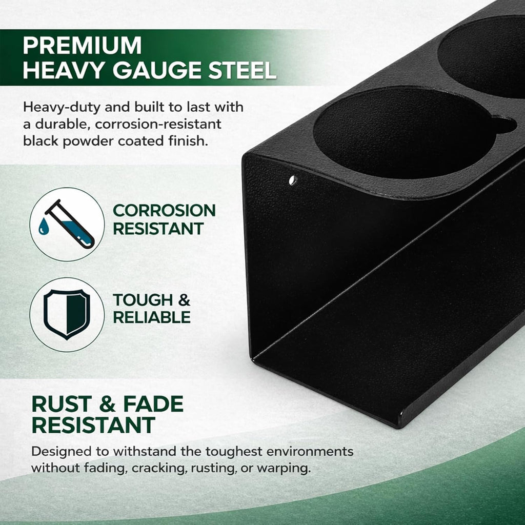 2 Pack Wall-Mounted Spray Bottle Holder, Heavy-Duty Steel Black Aerosol Can Storage Rack with 10 Holes, Spray Paint Can Organizer for Garage, Shop, Home, Tool Trailer & Service Truck