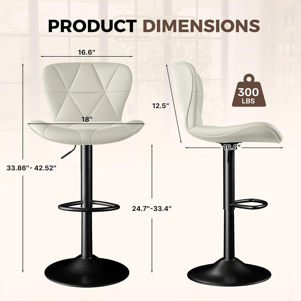 Miereirl Modern 3-Piece Bar Table Set, 55" Faux Marble Pub Dining Table with 2 Swivel Adjustable Barstools, PU Leather Counter Height Chairs with Footrest & Backrest for Kitchen, Dining Room