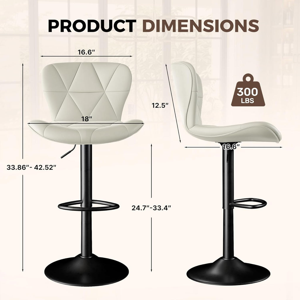Miereirl Modern 3-Piece Bar Table Set, 55" Faux Marble Pub Dining Table with 2 Swivel Adjustable Barstools, PU Leather Counter Height Chairs with Footrest & Backrest for Kitchen, Dining Room