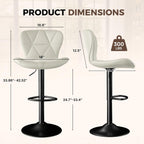 Miereirl Modern 3-Piece Bar Table Set, 55" Faux Marble Pub Dining Table with 2 Swivel Adjustable Barstools, PU Leather Counter Height Chairs with Footrest & Backrest for Kitchen, Dining Room