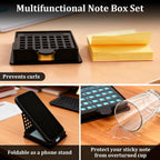 Sticky Note Stencil and Holder with 5 Templates, Reusable 3"x3" Template Compatible with Post It Notes for Office and Home