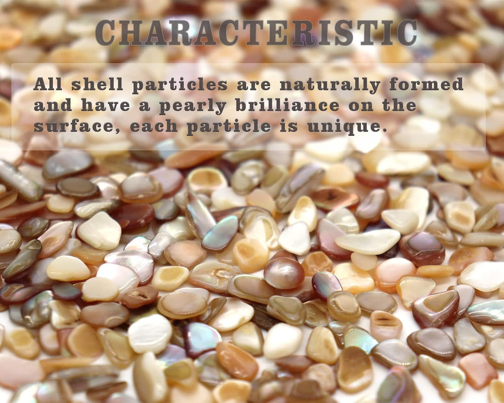 MOP Small Mini Natural Crushed Mother of Pearl Shells Colorful | Seashell Fragments for Crafts, Vase Filler and Wedding Decor, 32 oz (2 lb)