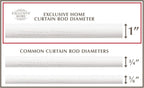 EXCLUSIVE HOME Vine 1" Curtain Rod and Finial Set, Distressed White, Adjustable 36"-72"
