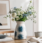 hjn White Flower Vase- Ceramic Vase for Decor, White vase for Flowers, Modern Vases for Living Room/Home Decor Accents/Entryway/Mantel/Bookshel-Teal