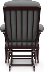 Storkcraft Tuscany Glider and Ottoman with Lumbar Pillow, Espresso/Gray | GREENGUARD Gold Certified, Bonus Lumbar Cushion Included, Solid Wood Base, Smooth Motion, Award-Winning Nursery Rocking Chair