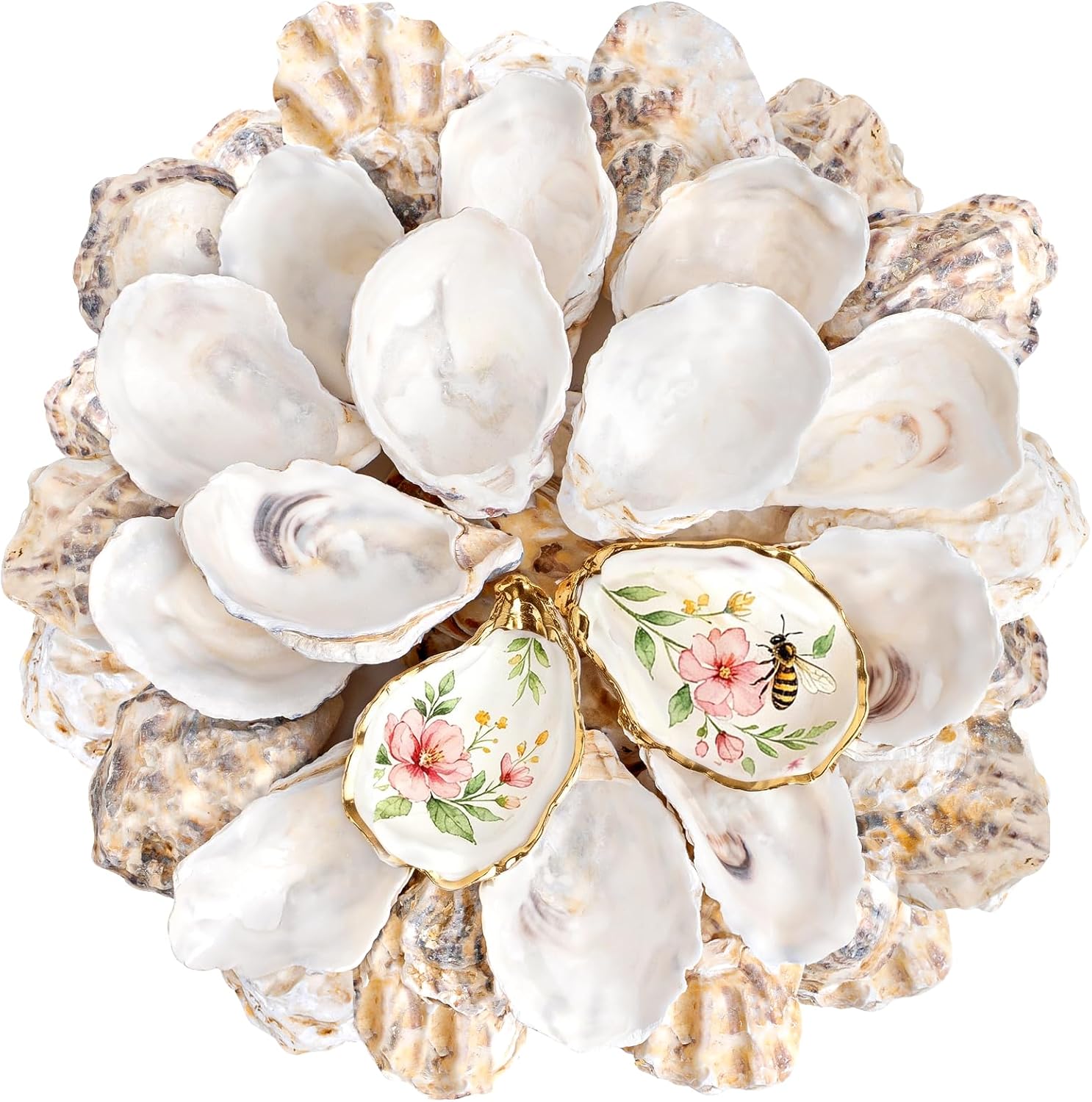 30Pcs 2-3 Inch Concave Small Oyster Shells for Crafts, Cleaned Natural Oyster Shells for Decoupage Vase Filler Jewelry Dish Place Cards DIY Decor Candle Wedding Coastal Seashells Art