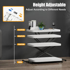 Adjustable Height Folding Table, Portable Lift-Up Desk for Home, Office & Outdoor Camping, Space-Saving Foldable Design with Enhanced Stability
