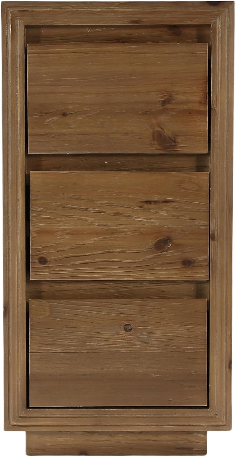 LITTLE TREE 2-Pack Solid Wood 3-Drawer Nightstand, 23.62" H Bedside Table with Storage, No Assembly Wooden Side Table for Bedroom, Living Room & Sofa Side