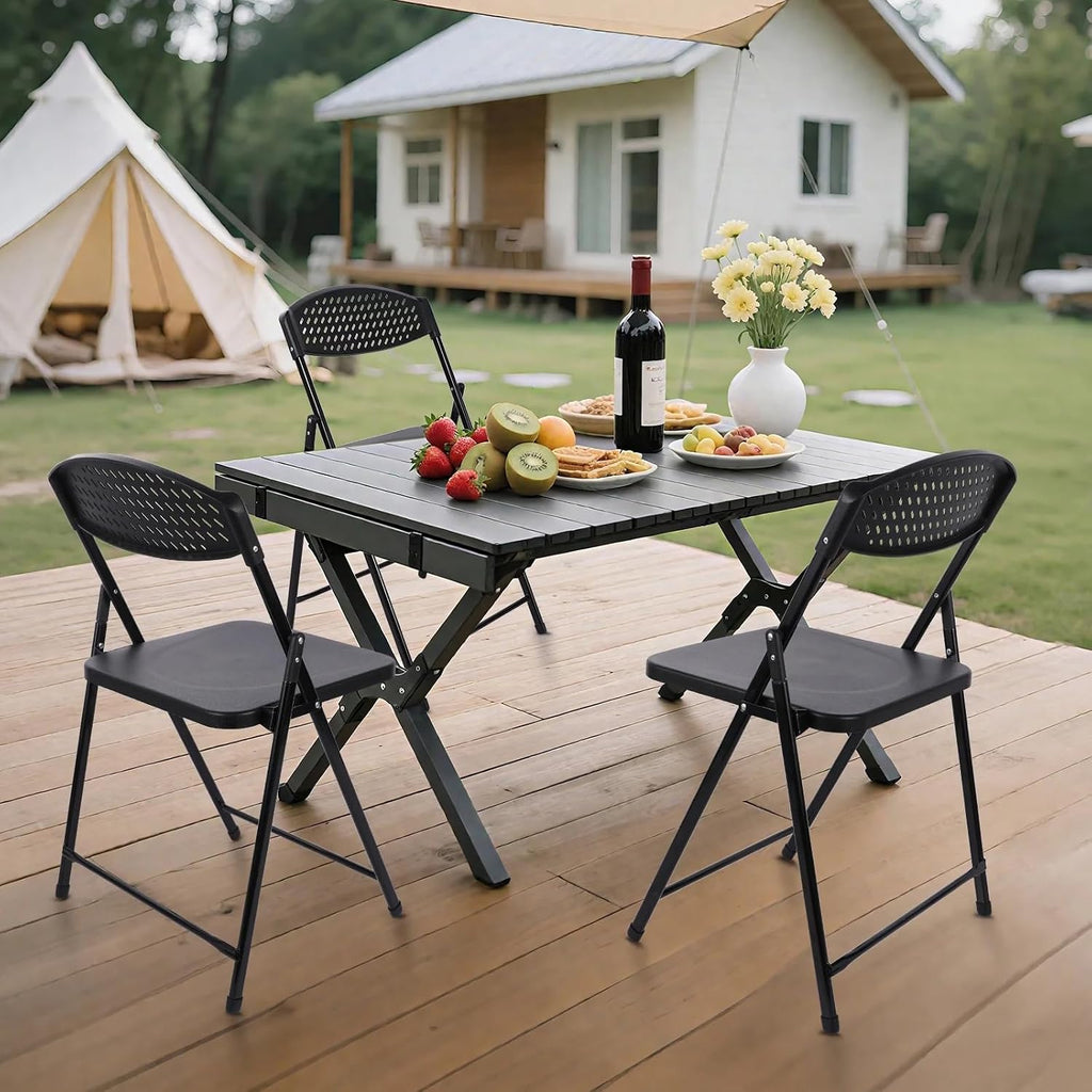 Lightweight Plastic Folding Chair with Non-Slip feet, Stackable Design for Easy Storage, Suitable for Parties, Camping, picnics, backyards, patios, banquets, Weddings, and Additional Home use