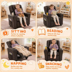 Candy Kids Reclining Chair Leather Recliner Sofa Push Back Toddler Youth Children Child Ages 1-6