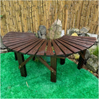 Outdoor Benches Wrap Around Tree Seat Semi-Circular Patio Seating with Solid Wood Frame,for Garden,Park,Courtyard