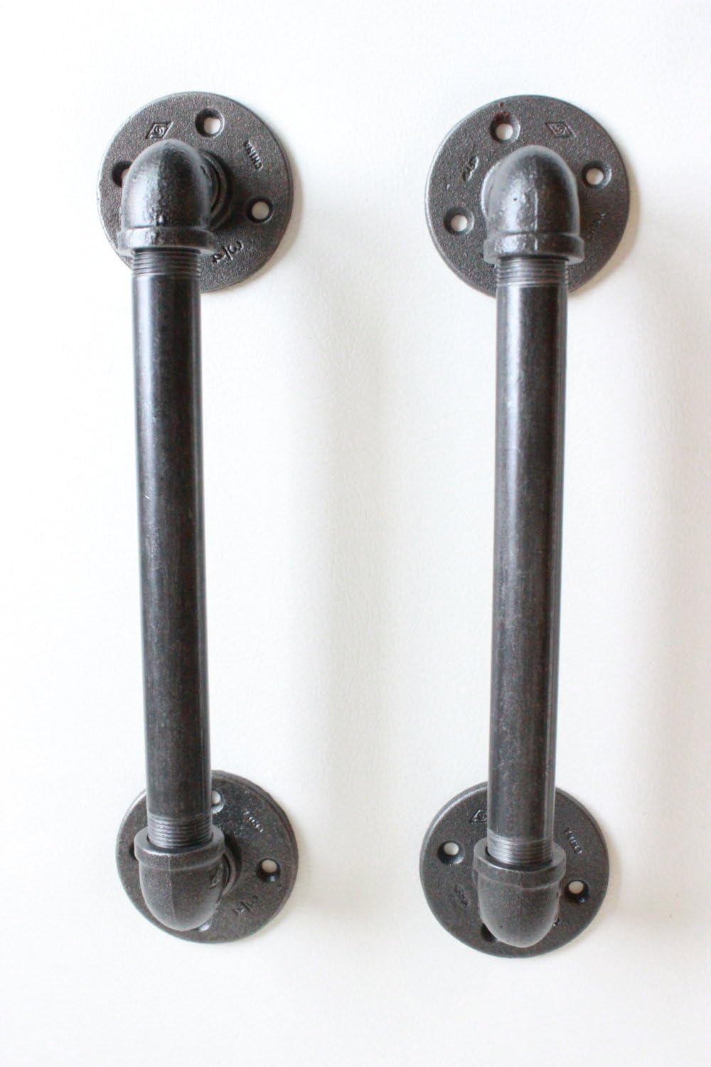 2 Galvanized Pipe Door pulls - Industrial Door Handles, Industrial Pipe door handle, Steampunk pipe drawer pull, Bar restaurant door pulls, cupboard door knobs
