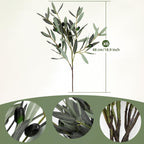 6 Pcs 18.9Inch Artificial Olive Tree Branches Faux Olive Stems for Vases with Berries for Wedding Table Centerpiece Porch Indoor Outdoor Vases Party Decor(Green)
