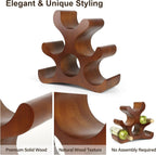 Countertop Wine Rack - 6 Bottle Wooden Wine Rack - Freestanding Wine Bottle Holder Stand - Wine Storage Rack for Cabinet Pantry Bar Kitchen