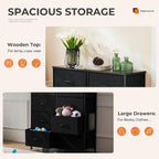 Sweetcrispy Dresser, Dresser for Bedroom Organizer Storage, Fabric Storage Tower with 8 Drawers, Chest of Drawers with Steel Frame, Wood Top for Living Room, Closet, Black
