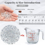 HANSGO 500PCS Diamonds, Mini Clear Fake Diamonds Acrylic Gems Table Scatter Crystals for Vase Fillers, Wedding Decor, Pirate Treasure, Photo Props, Party Decorations, Food Display（0.39-0.47in）