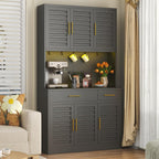 71" Tall Kitchen Pantry Cabinet with 6 Adjustable Shelves, Large Capacity Kitchen Hutch Storage Cabinet with Microwave Stand, 2 Storage Drawers for Dining Room, Kitchen