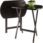 Winsome Corbett Set of 2 Oversized Foldable Snack Tables, Easy to Store Portable Fold Up Table Set for Kitchen, Living Room TV Dining, Crafts, Puzzles, Work From Home