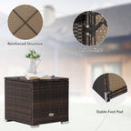 ORALNER 16" Outdoor Ottoman, Set of 2 Wicker Ottoman with Storage, All-Weather Rattan Cube Footstool w/Removable Cushions, Square Foot Rest Seating for Patio, Porch, Deck, Easy Assembly (Cream)