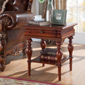 YUNMUAIR-Solid Wood Side Table with Drawer Square Vintage End Tables Living Room,Victorian Style Bedside Nightstand,Sofa Tables with Storage Shelf,Telephone Table for Living Room,No-Tools Assembly