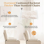 Korser Recliner Chair, Nursery Rocking Chairs for Adults, 360° Swivel Rocker Recliner with Cup Holder, Overstuffed Glider Rocking Chair for Living Room, Manual Recliner with Side Pockets, Chenille