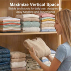 SortNStore Shelf Dividers for Closet Organization: 12" Tall x 12" Deep, Taller Adhesive Separators Features Acrylic Material and Provides Storage for Clothes and Purses in Bedroom Cabinets(8-Pack)