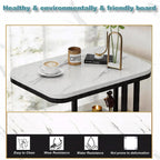 TV Tray Table with Shelf, Metal Frames, Snack Table for Couch, Sofa, Bed, Chair, Living Room, C Shaped End Side Table for Eating, Dinner or Laptop, Small Spaces, Easy Assembly (19.7" x 11.8", White)