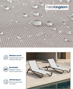Patio Chaise Lounge Chairs Set of 6, All-Weather Aluminum Pool Loungers for Outside, 5-Position Adjustable Sunbathing Chairs for Tanning, Stackable for Backyard, Poolside, White