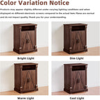 BuildHom 24" Farmhouse Storage Cabinet – Walnut Freestanding Buffet Sideboard with Barn Doors, Adjustable Shelf, Small Coffee Bar for Kitchen, Bathroom & Living Room