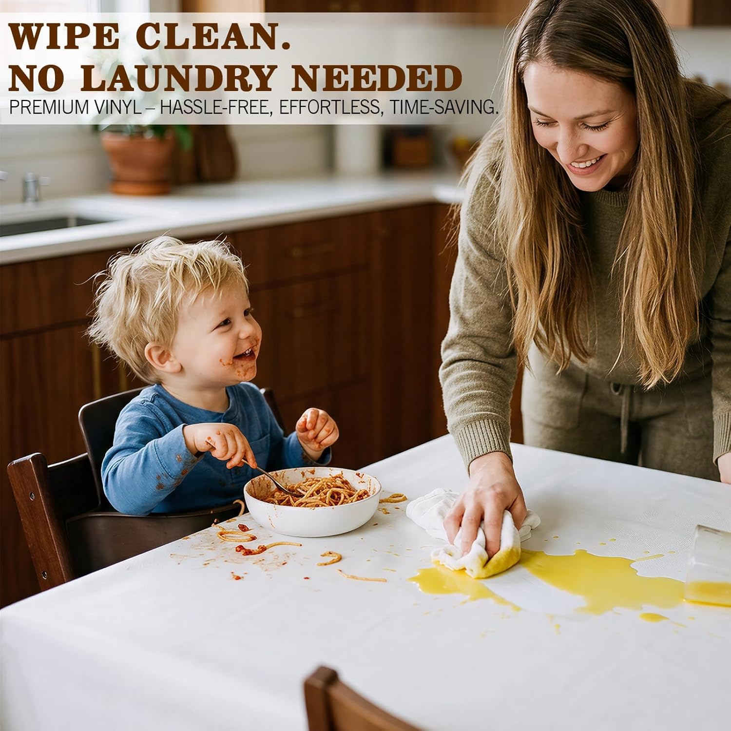 Heavy Duty Table Protector Pad with Flannel Backing for Dining Room | Waterproof Vinyl Tablecloth Easy to Clean & Trim, Scratch & Heat Resistant Table Cover, Reusable Pad 72" x 54" Rectangular