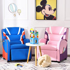 MAT EXPERT Kids Recliner Sofa, Gaming Chair w/Footrest, Arms & Side Pocket Storage, Adjustable Leather Kids Couch Lazy Boy Armchair Reading Chair, Toddler Lounge Chair for Boys Girls Age 3+ (Pink)