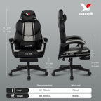Big and Tall Gaming Chair,400lbs Heavy Duty Office Chair with Footrest, PU Leather High Back PC Desk Chair, Linkage Armrests & Reinforced Steel Frame,Grey