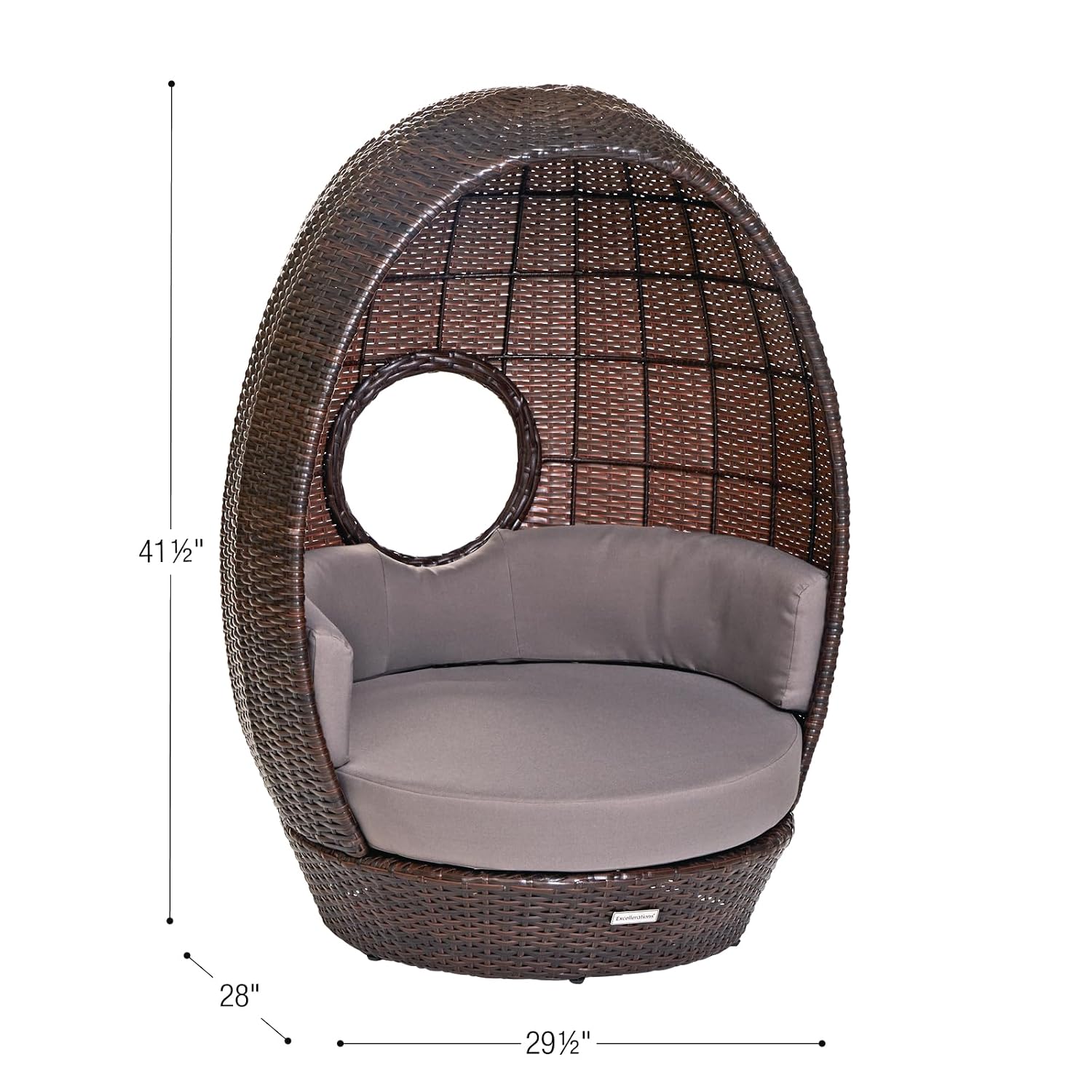 Excellerations Indoor/Outdoor Wicker Egg Reading Nook for Kids