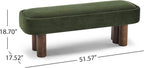 Christopher Knight Home Damas Fabric Upholstered Dining Bench, Wooden Entryway Bench, Long Sofa Footstool for Living Room, Bedroom End of Bed Bench, Olive Green+Walnut