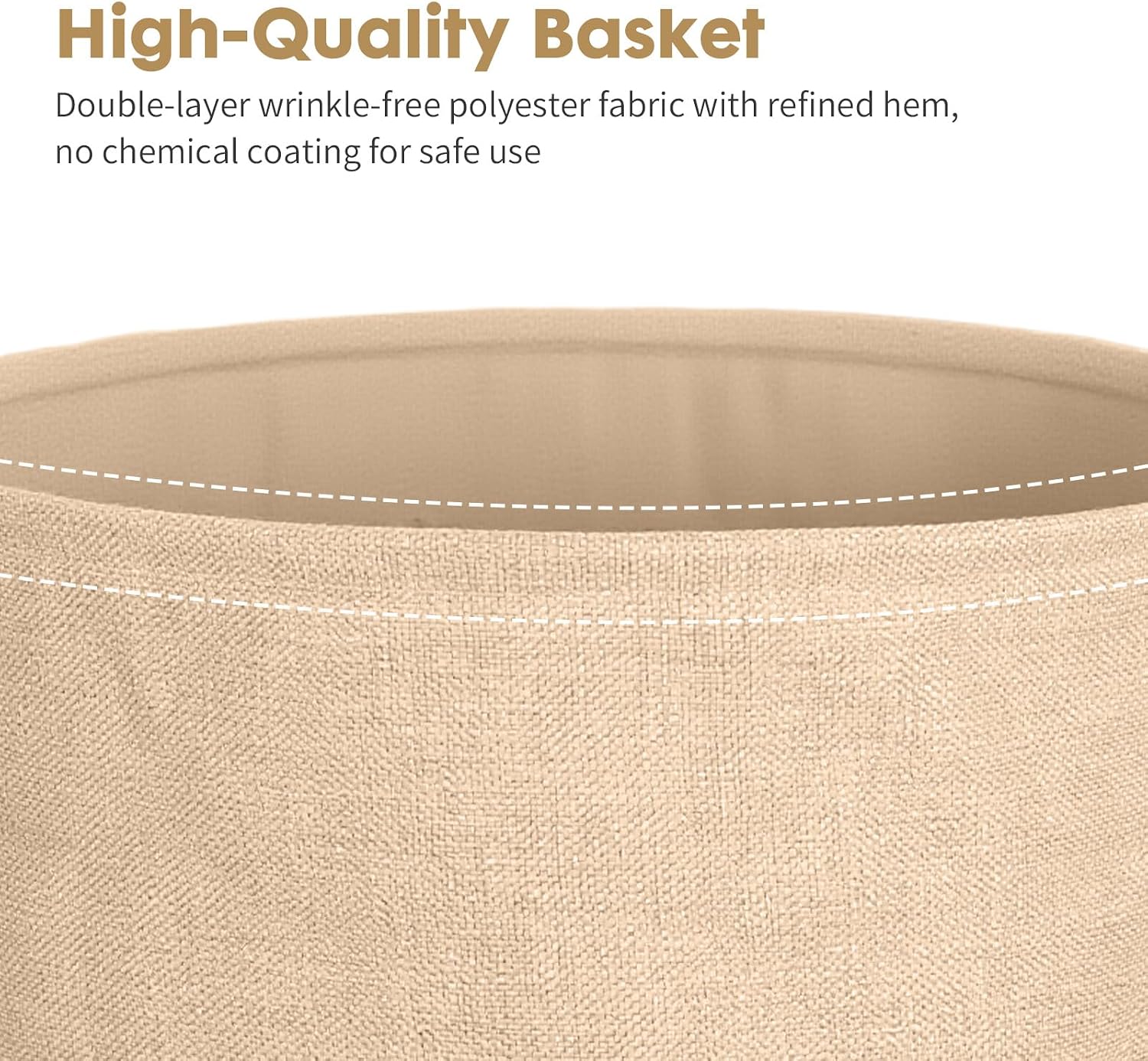 ShellKingdom End Table, Small Round Side Table with Fabric Basket, Metal Night Stand with Removable Tray for Living Room, Bedroom, Nursery, Laundry (White)