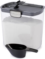 ProKeeper+ 6-Piece Airtight Food Storage Container Set – Clear Plastic Flour and Sugar Canister Set with Magnetic Accessories for Kitchen Organization