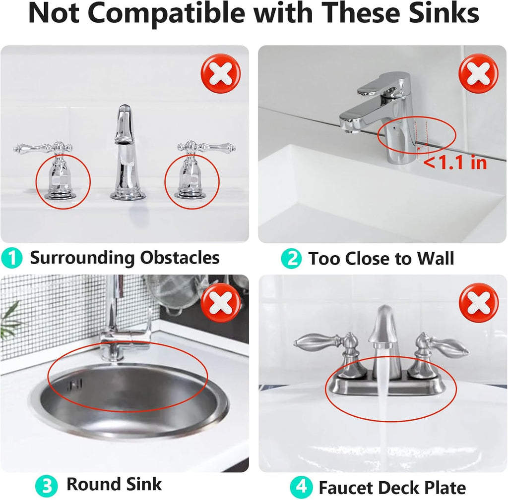 24'' Longer Faucet Mat for Kitchen Sink Splash Guard[7° Slope Fast Self-draining][Snap Lock Fit]Kitchen Sink Faucet Mat Splash Guard Kitchen Sink Area Water Splash Guard Behind Faucet Draining Mat