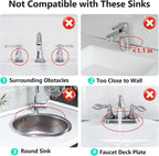 24'' Longer Faucet Mat for Kitchen Sink Splash Guard[7° Slope Fast Self-draining][Snap Lock Fit]Kitchen Sink Faucet Mat Splash Guard Kitchen Sink Area Water Splash Guard Behind Faucet Draining Mat