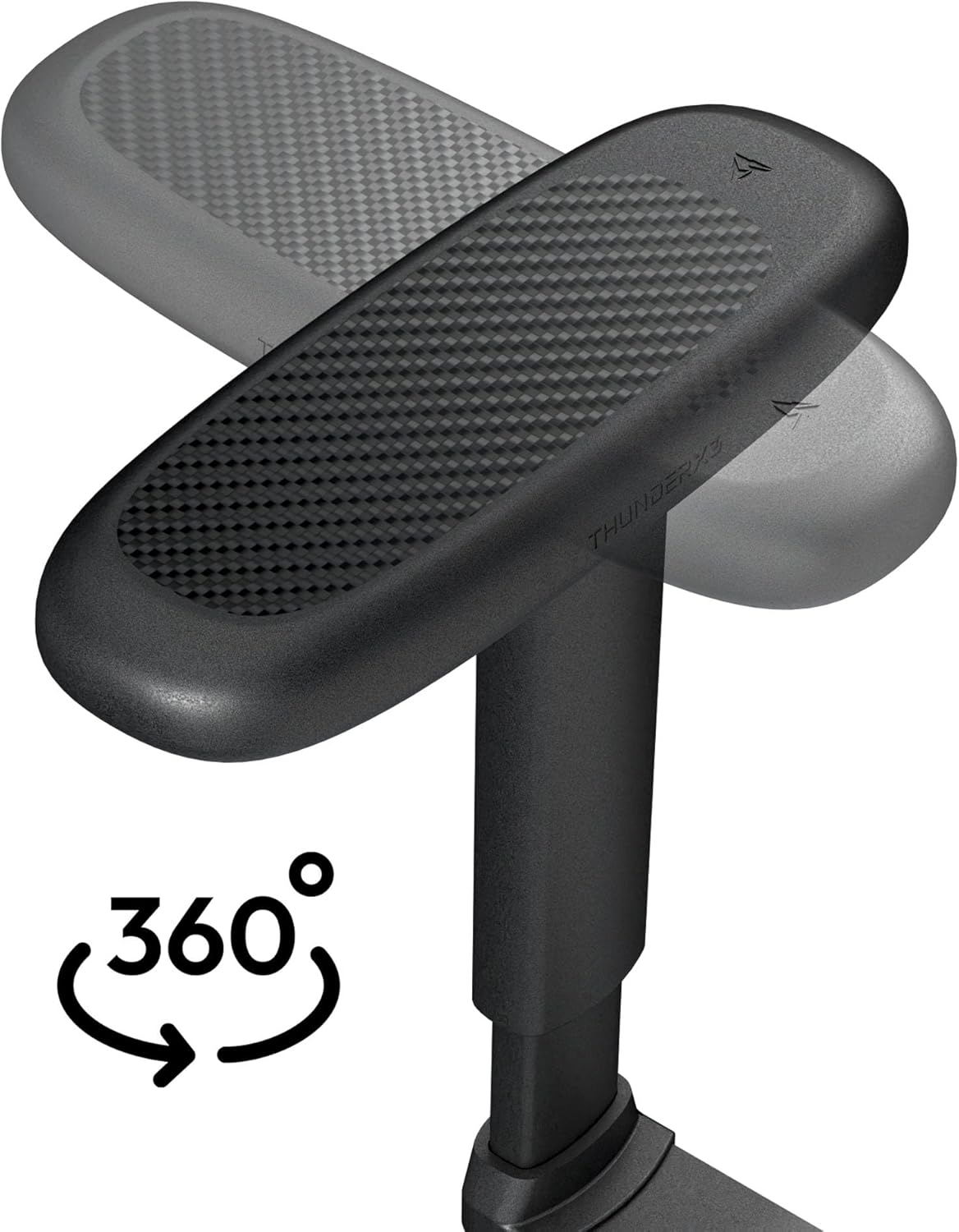 ThunderX3 Solo 360 Gaming Chair, for Adults Ergonomic Office Chair, High Back Desk Chair, Synchronous Tilt, 360-degree Adjustable Armrest, Adjustable Car Headrest, Leather, Modern Black