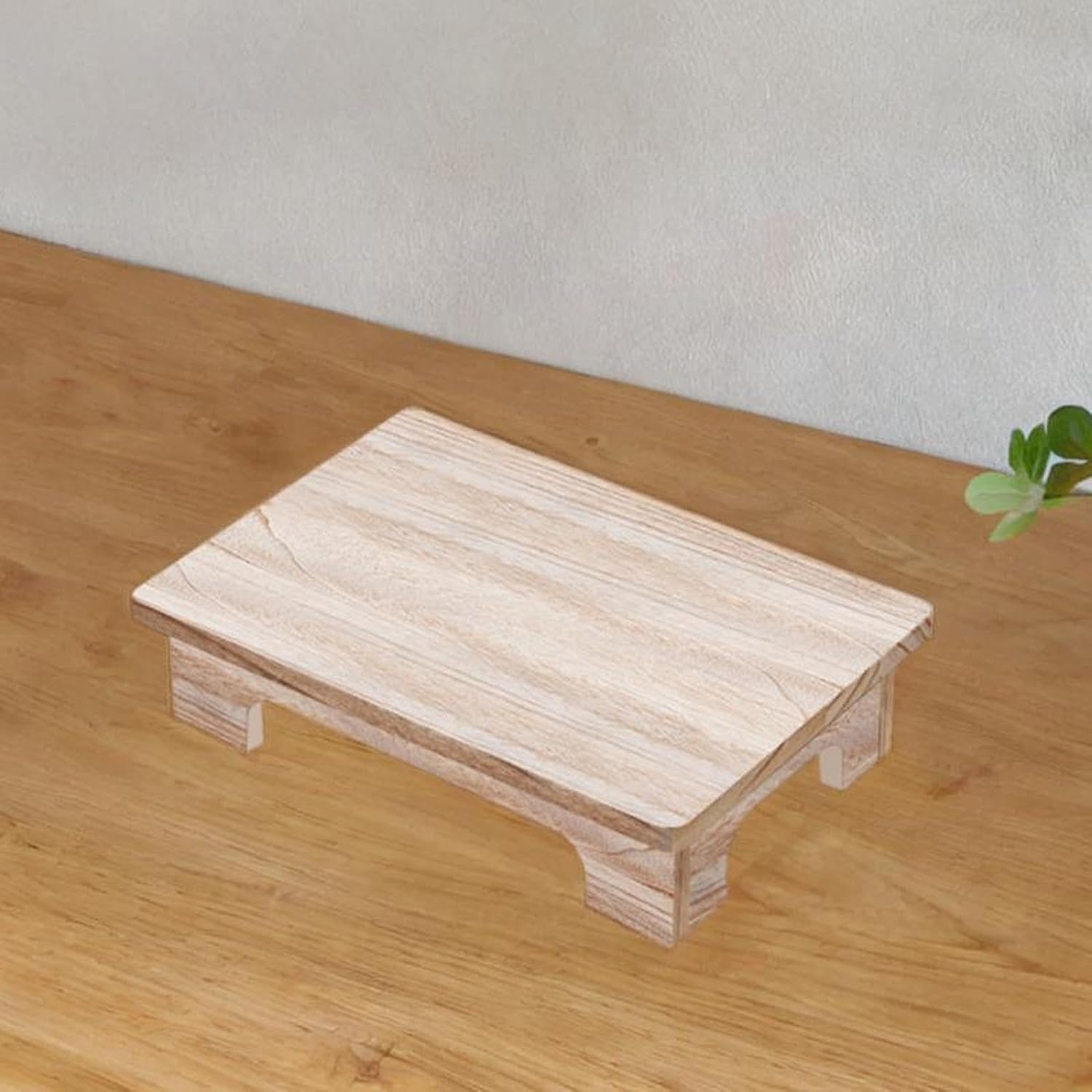 Wood Low Coffee Table Functional Stool for Meditation and Relaxation, Wood Color, 40x28x10cm