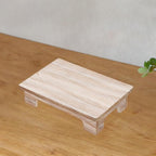 Low Wooden Tea Table, Elegant, Stable, Minimalist Stool, Lightweight Floor Table, Compact for The Windowsill in The Room, Wood Color, 50x28x10cm
