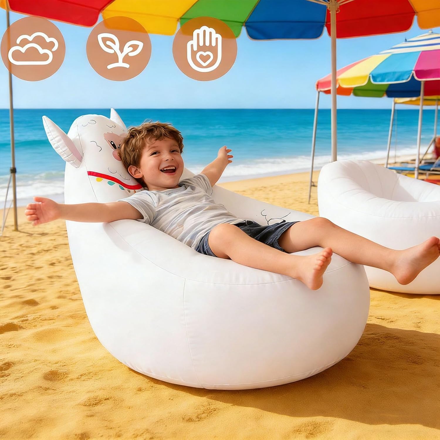 ZJchao Kids Inflatable Chair Cute Shape Inflatable Sofa with Premium Puncture Proof PVC for Indoor Outdoor Camping Beach Travel