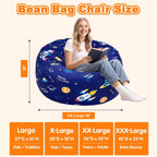 Lukeight Bean Bag Chair for Teens and Adults, Memory Foam Filled Floor Lounger, Washable Velvet Cover with Inner Liner, Beanbag Chair with Filling for Gaming and Reading, XX-Large 36" D x 20" H